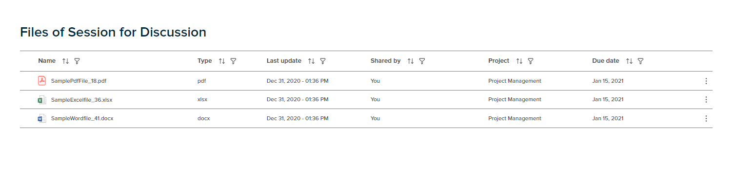 session details